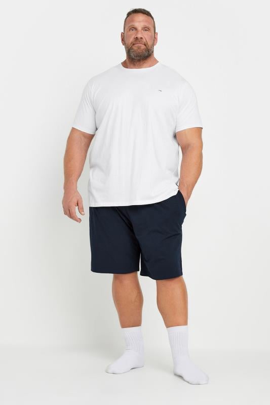 BadRhino Big & Tall White & Navy Blue Lounge Shorts & T-Shirt Set | BadRhino 2