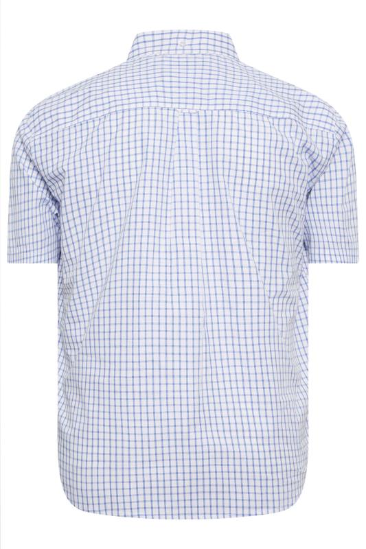 BadRhino Big & Tall Blue & White Small Check Print Shirt | BadRhino 5