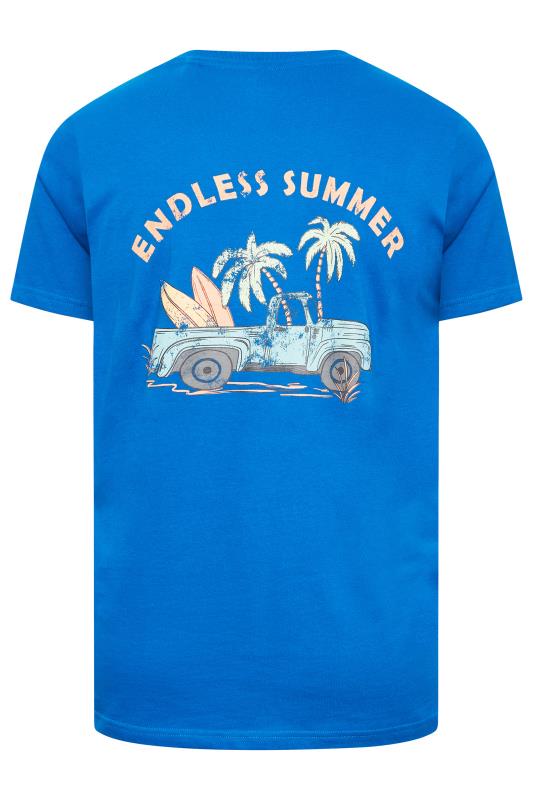 BadRhino Big & Tall Plus Size Cobalt Blue 'Endless Summer' Slogan T-Shirt | BadRhino 5