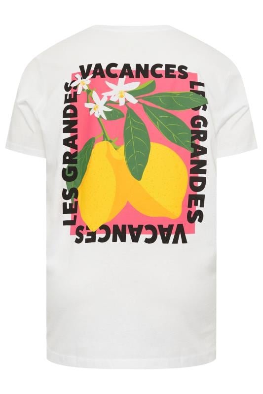 JACK & JONES Big & Tall White 'Vacances' Graphic Print Crew Neck T-Shirt | M&Co 2