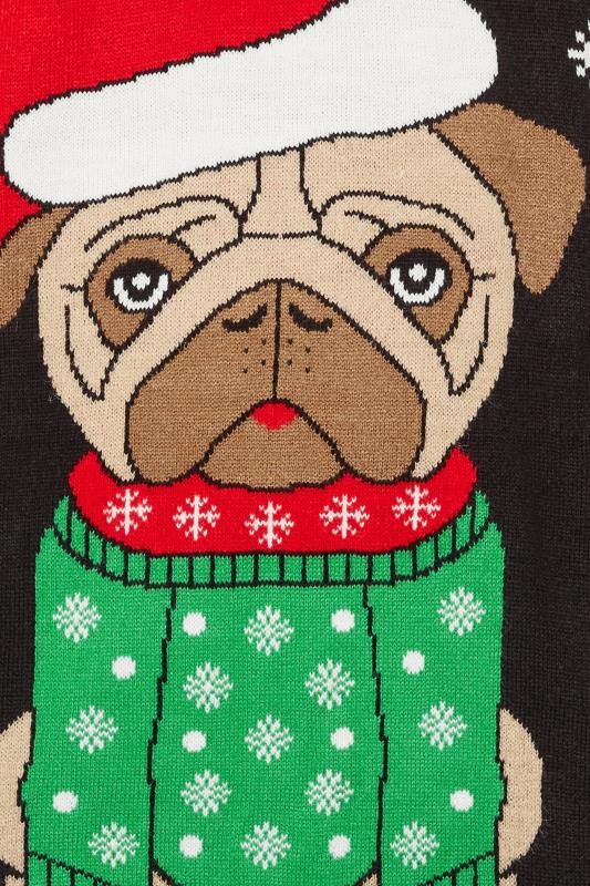 KAM Big & Tall Black Bulldog Santa Christmas Jumper | BadRhino 3