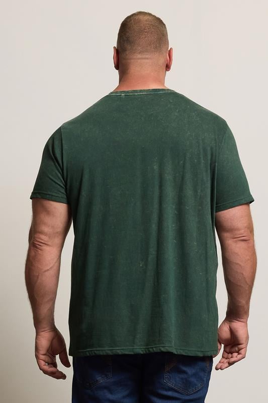 BadRhino Big & Tall Green Acid Wash Tiger Graphic T-Shirt | BadRhino 3