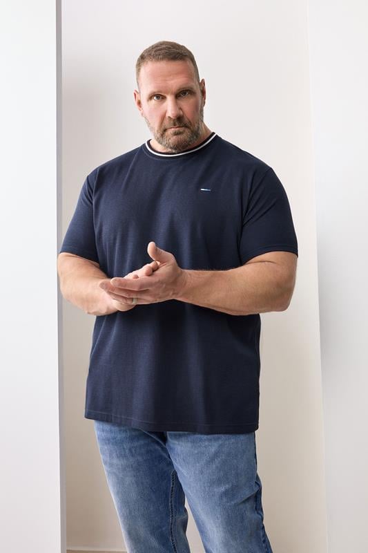  BadRhino Big & Tall Navy Blue Waffle Ringer T-Shirt