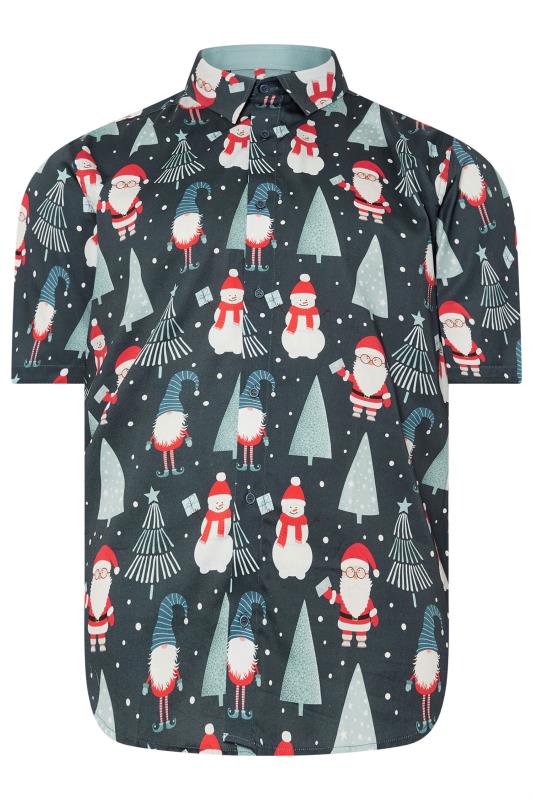 KAM Big & Tall Christmas Print Short Sleeve Shirt | BadRhino 3