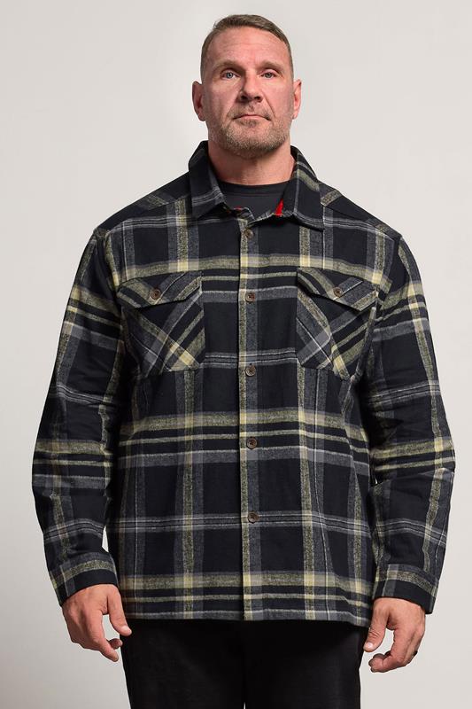 Men's  D555 Big & Tall Black Check Overshirt