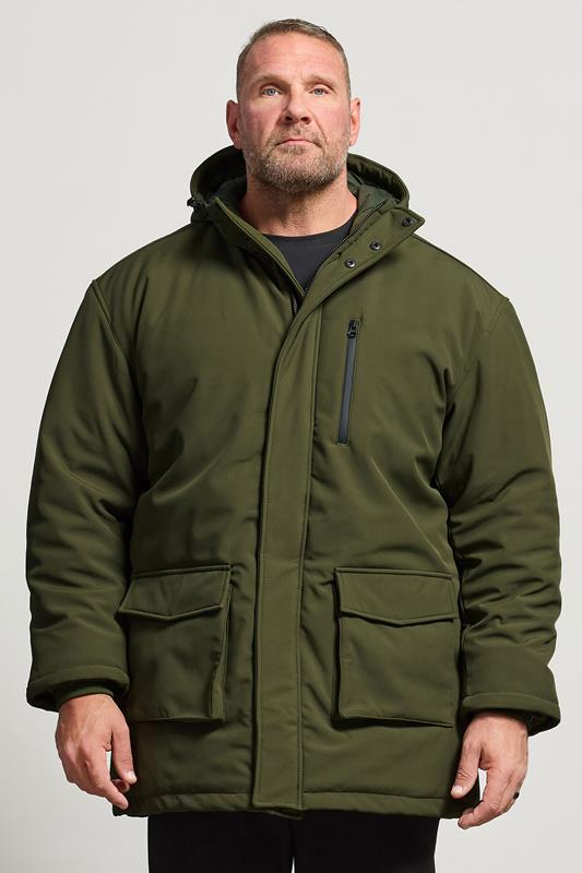 Men's  KAM Big & Tall Khaki Green Softshell Jacket