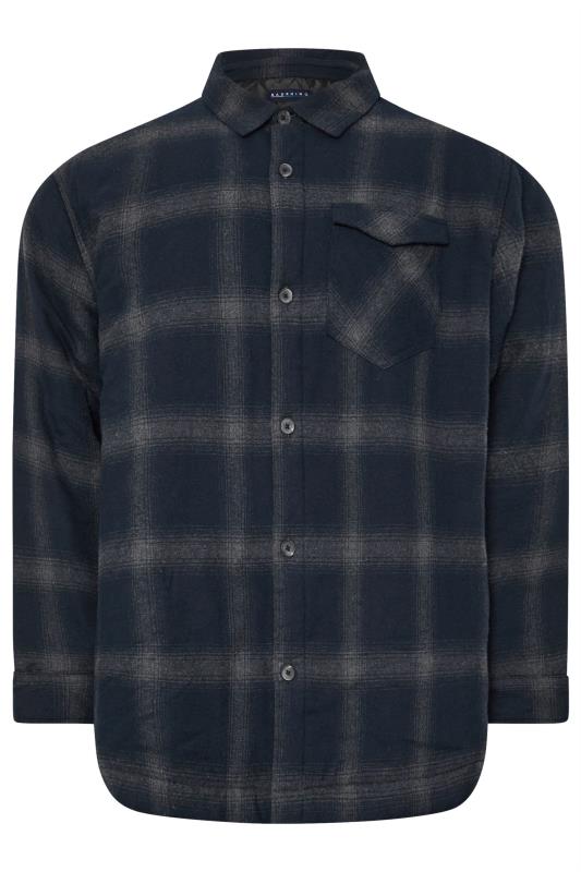 BadRhino Big & Tall Blue Check Print Lined Shacket | BadRhino 3