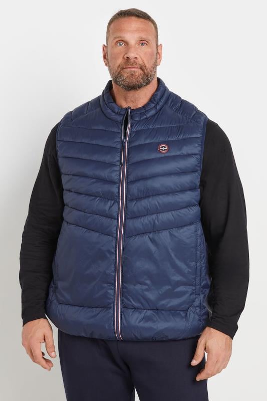 JACK & JONES Big & Tall Navy Collared Bodywarmer 1