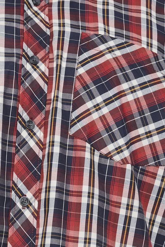 ESPIONAGE Big & Tall Red Check Print Shirt | BadRhino 2