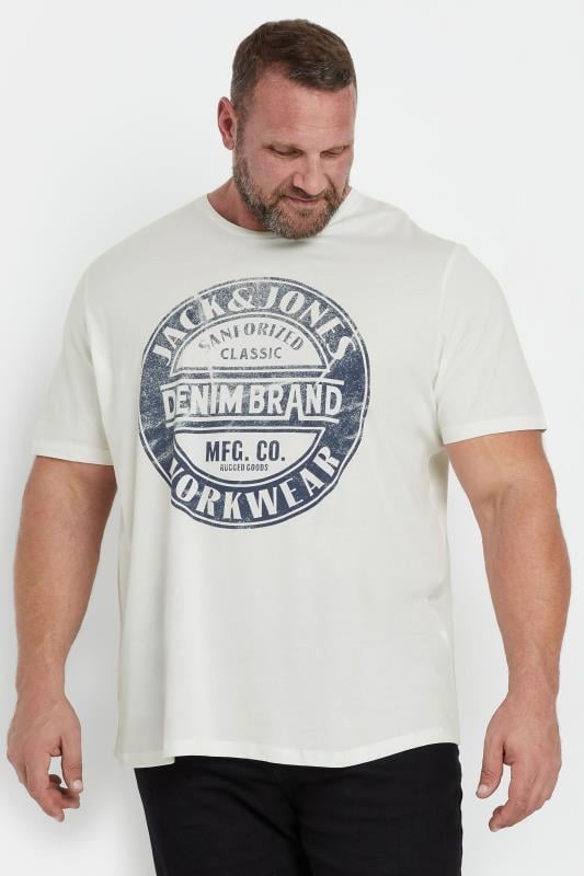 Men's  JACK & JONES White Graphic Short Sleeve T-Shirt