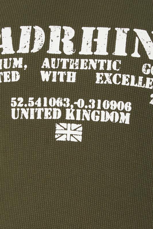BadRhino Big & Tall Khaki Green Military Waffle Texture T-Shirt | BadRhino 9