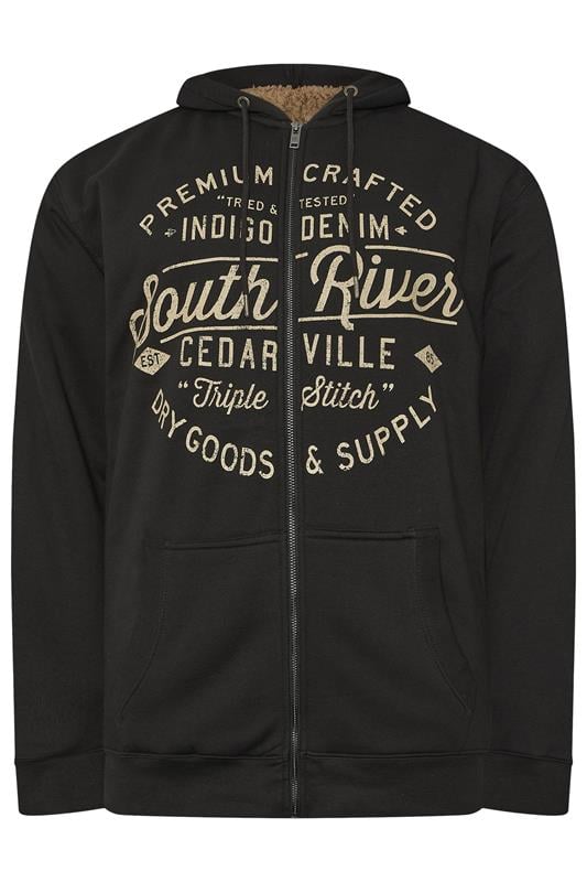 Men's  KAM Big & Tall Black 'South River' Fleece Lined Hoodie