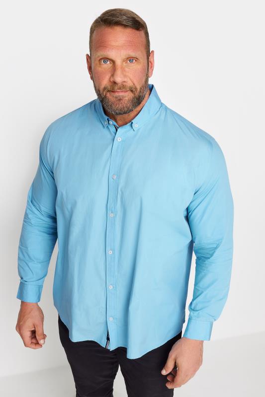Men's  BadRhino Big & Tall Light Blue Long Sleeve Poplin Shirt