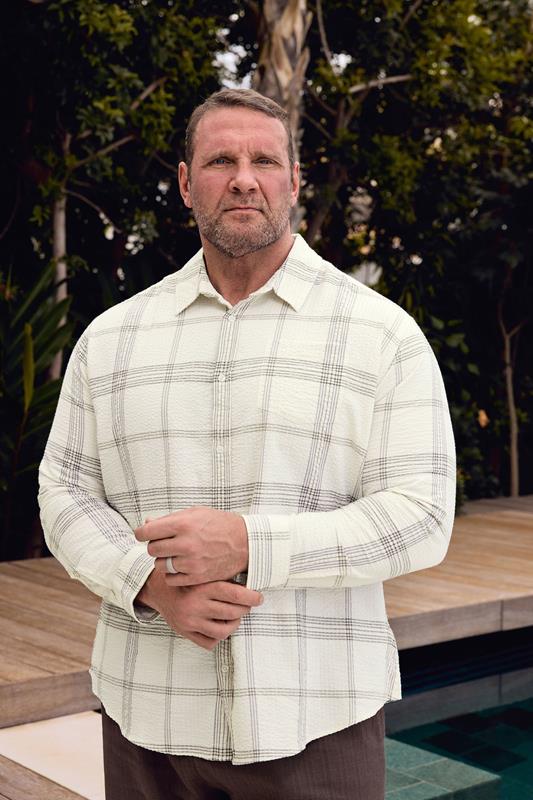 Men's  BadRhino Big & Tall Natural Brown Textured Checked Shirt