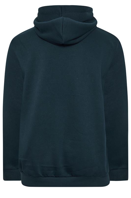 JACK & JONES Big & Tall Navy Blue Plain Hoodie | BadRhino 4