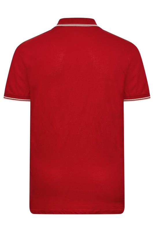 BadRhino Red Essential Tipped Polo Shirt | BadRhino 4