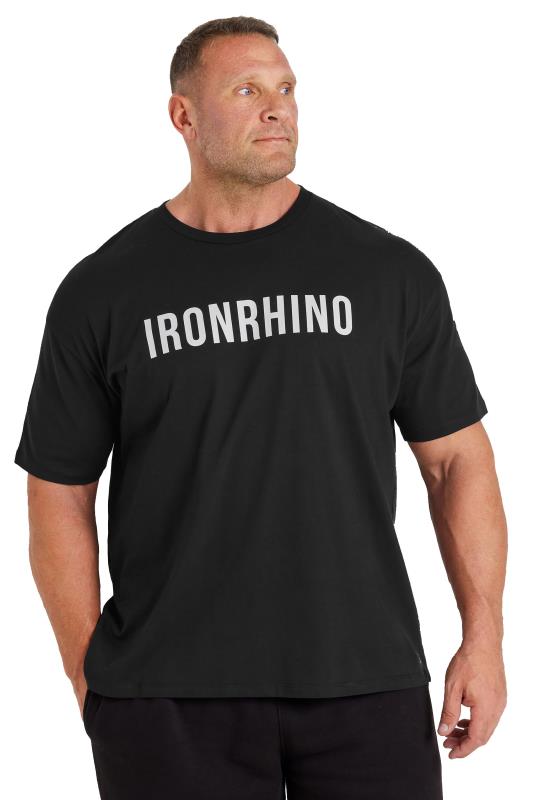 IronRhino Big & Tall Black Chest Print T-Shirt | BadRhino 7