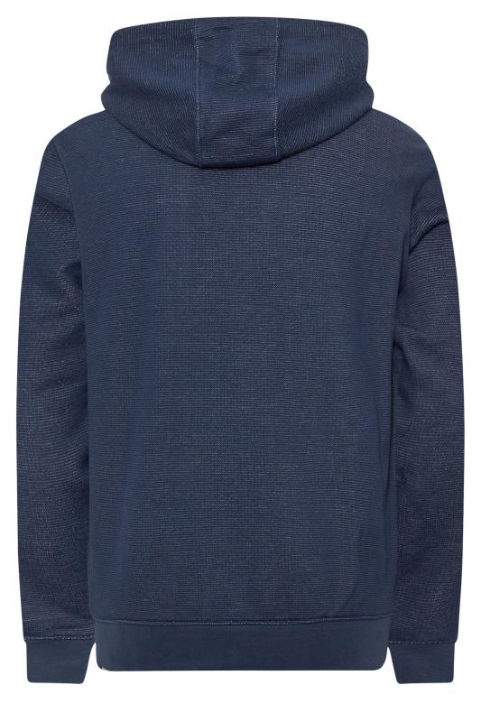 BLEND Big & Tall Navy Ribbed Hoodie | BadRhino 2