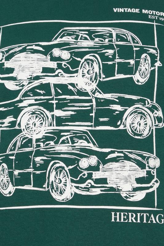 BadRhino Big & Tall Dark Green 'Vintage Motors' Graphic Print T-Shirt | BadRhino 3