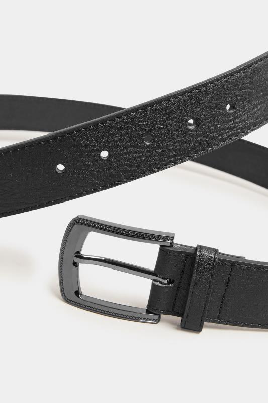 D555 Black Bonded Leather Buckle Belt | BadRhino  3
