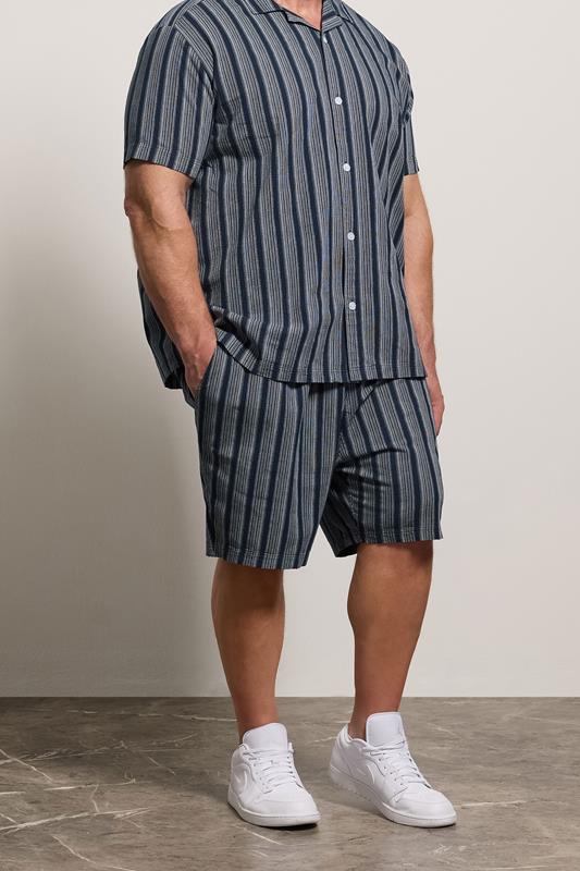 BadRhino Big & Tall Navy Blue & White Stripe Shorts | BadRhino 2