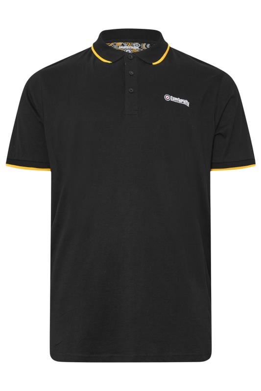 LAMBRETTA Big & Tall Black Tipped Polo Shirt | BadRhino 1