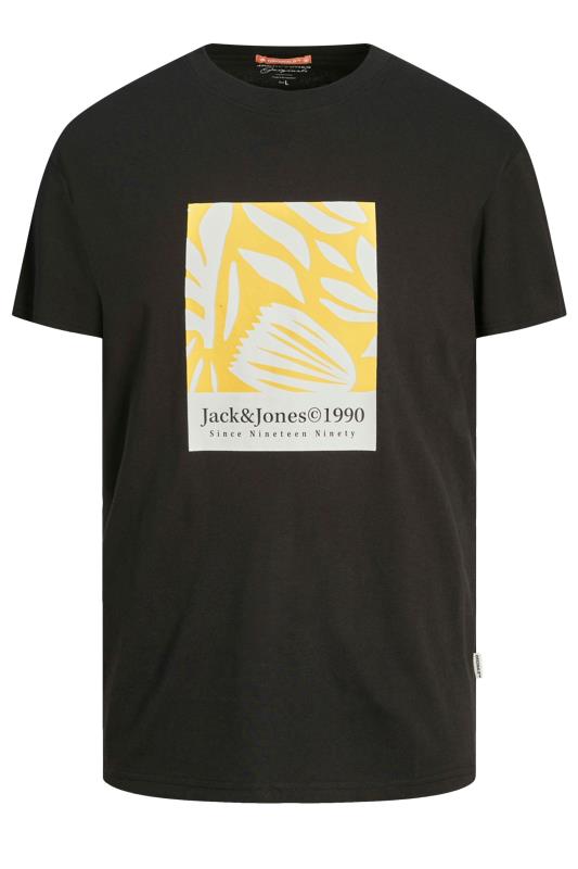 JACK & JONES Big & Tall Black Branded Graphic Short Sleeve T-Shirt | BadRhino 1