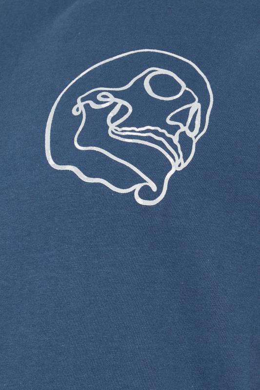 BadRhino Big & Tall Blue Skull Print Graphic T-Shirt | BadRhino 4