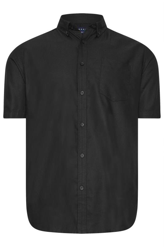 BadRhino Big & Tall Premium Black Short Sleeve Oxford Cotton Shirt 3