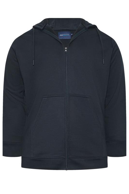 BadRhino Big & Tall Navy Blue Premium Zip Through Hoodie | BadRhino 3