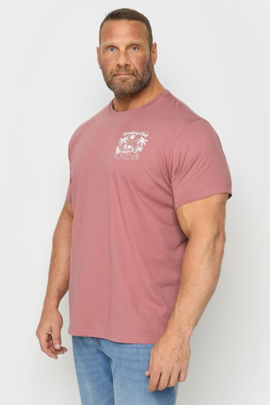 Men's  BadRhino Big & Tall Pink 'Surfing Club' T-Shirt