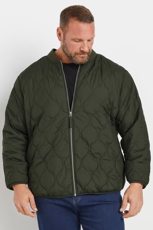 Men's  JACK & JONES Big & Tall Green Waterproof Quilted Jacket