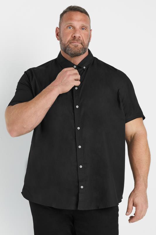 BadRhino Big & Tall 2 PACK Black Short Sleeve Poplin Shirts | BadRhino 2