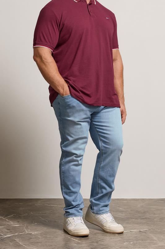 Men's  BadRhino Big & Tall Light Blue Straight Leg Stretch Jeans