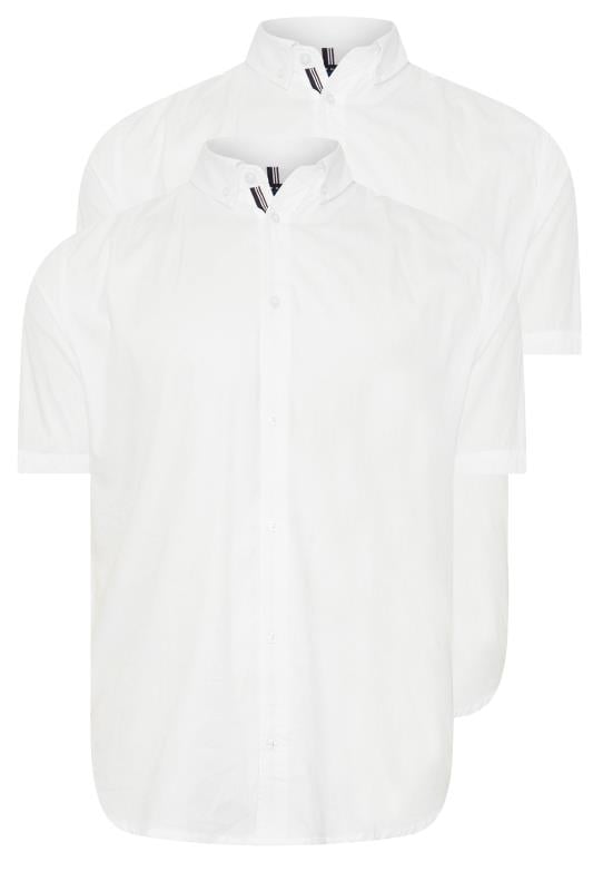 BadRhino Big & Tall 2 PACK White Short Sleeve Poplin Shirts | BadRhino 5