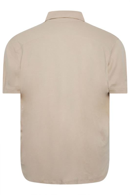 D555 Big & Tall Stone Brown Short Sleeve Resort Shirt | BadRhino 4