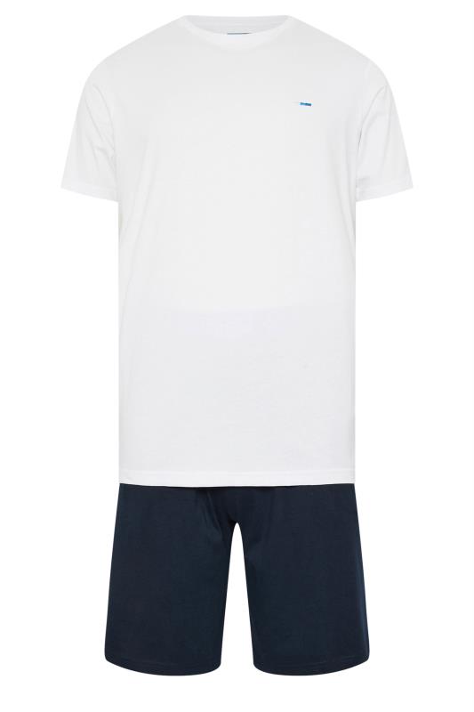 BadRhino Big & Tall White & Navy Blue Lounge Shorts & T-Shirt Set | BadRhino 6