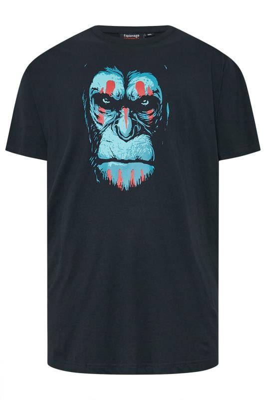 ESPIONAGE Big & Tall Navy Blue Ape Graphic Print T-Shirt | BadRhino 3