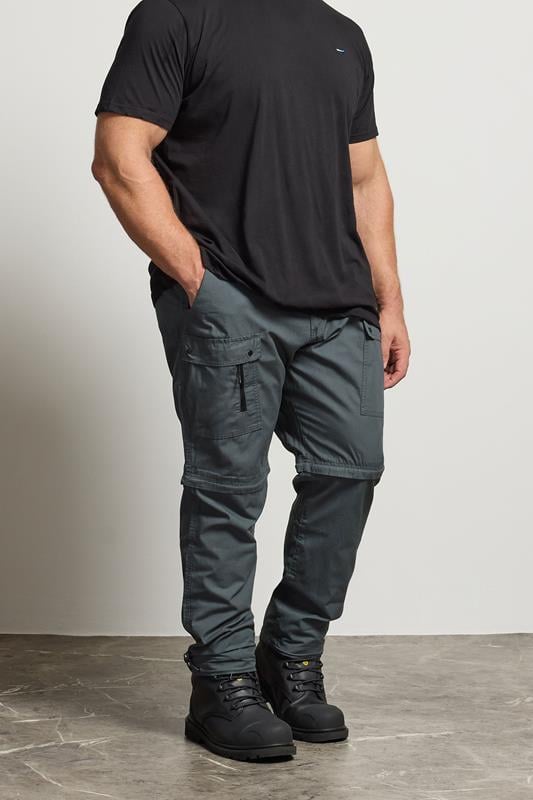 Men's  BadRhino Big & Tall Slate Grey 2 in 1 Trekking Trousers