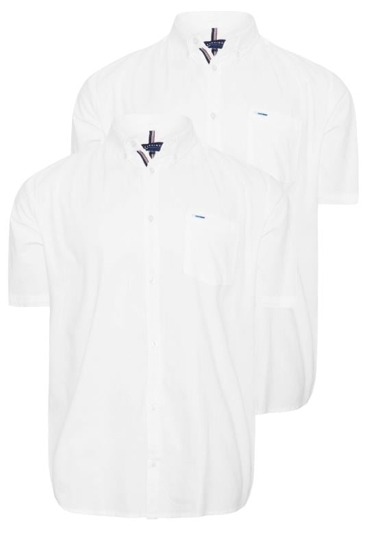 BadRhino Big & Tall White 2 PACK Short Sleeve Oxford Shirts | BadRhino 2