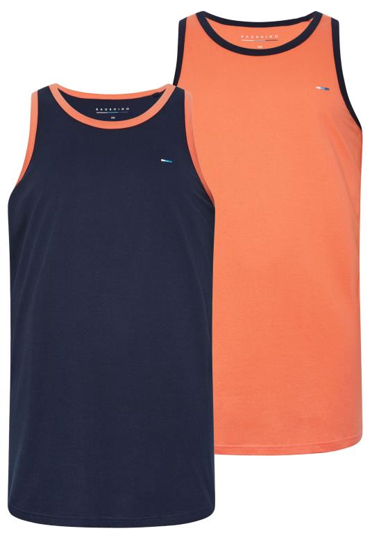 BadRhino Big & Tall 2 PACK Navy Blue & Orange Contrast Vests | BadRhino 5