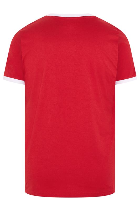 BadRhino Big & Tall Red Extra Long Ringer T-Shirt | BadRhino 6