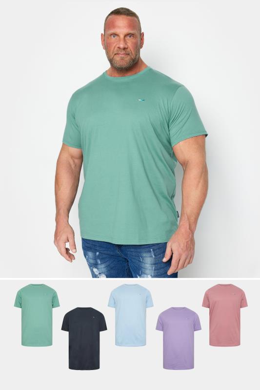 Men's  BadRhino Green/Blue/Navy/Purple/Pink 5 Pack T-Shirts