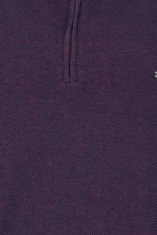 KAM Big & Tall Navy Blue Quarter Zip Knit Jumper | BadRhino 3