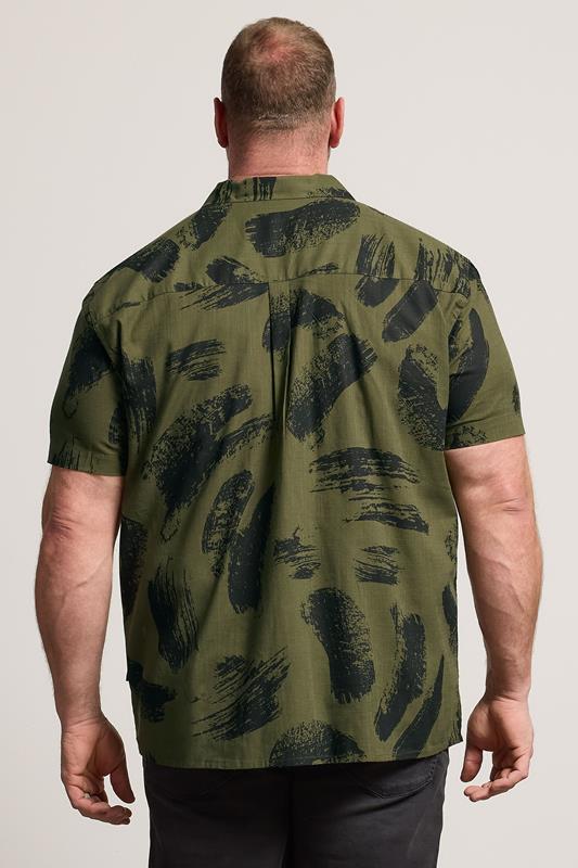 BadRhino Big & Tall Khaki Green Brushstroke Shirt | BadRhino 2