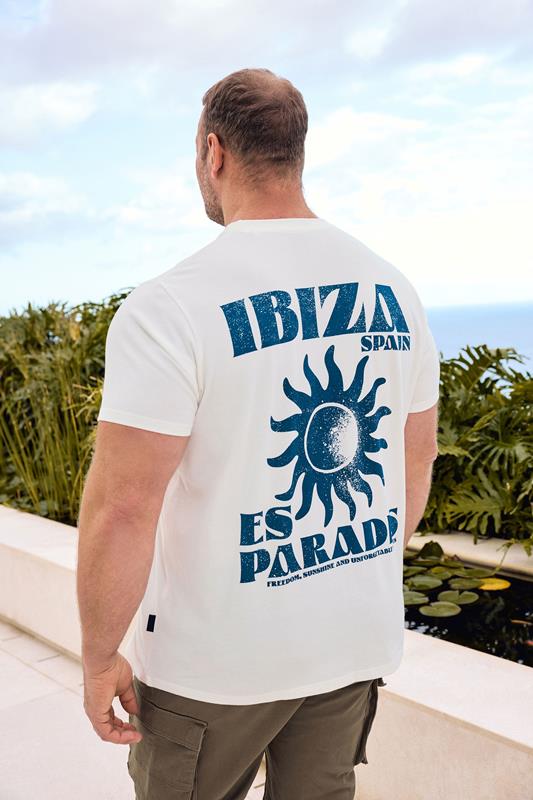  BadRhino Big & Tall Off White Ibiza Paradise Graphic T-Shirt