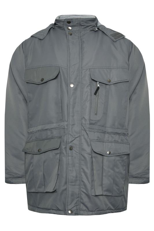 BadRhino Big & Tall Navy Blue Fleece Lined Hooded Coat | BadRhino 4
