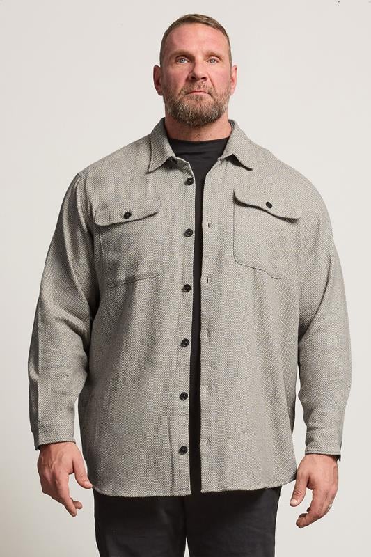 Men's  JACK & JONES Big & Tall Brown Woven Check Overshirt