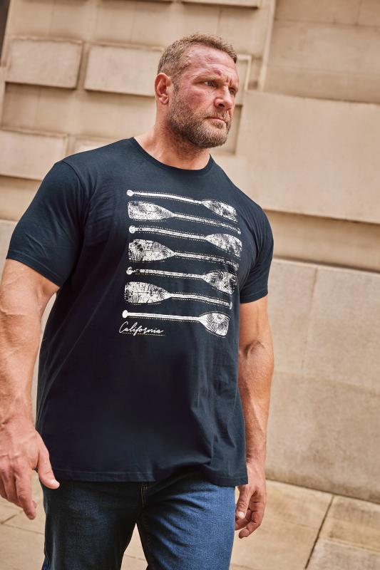 Men's  BadRhino Big & Tall Navy Blue Paddle Print T-Shirt