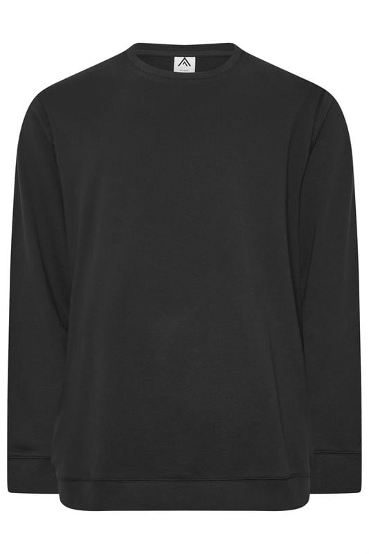 Men's  STUDIO A Big & Tall Black Crew Neck Sweatshirt